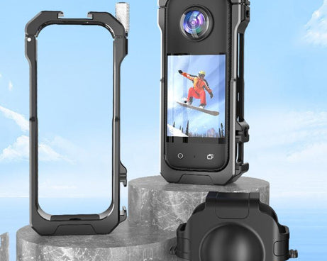 For Insta360 X3 HEPAIL AC62 Metal Rabbit Cage Magnetic Suction Horizontal Vertical Protective Frame, AC62