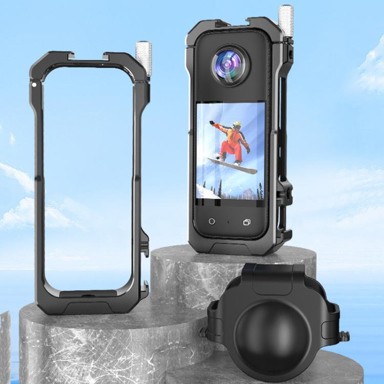 For Insta360 X3 HEPAIL AC62 Metal Rabbit Cage Magnetic Suction Horizontal Vertical Protective Frame, AC62