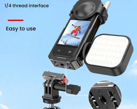 For Insta360 X3 HEPAIL AC62 Metal Rabbit Cage Magnetic Suction Horizontal Vertical Protective Frame, AC62