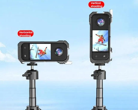 For Insta360 X3 HEPAIL AC62 Metal Rabbit Cage Magnetic Suction Horizontal Vertical Protective Frame, AC62