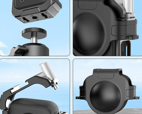 For Insta360 X3 HEPAIL AC62 Metal Rabbit Cage Magnetic Suction Horizontal Vertical Protective Frame, AC62