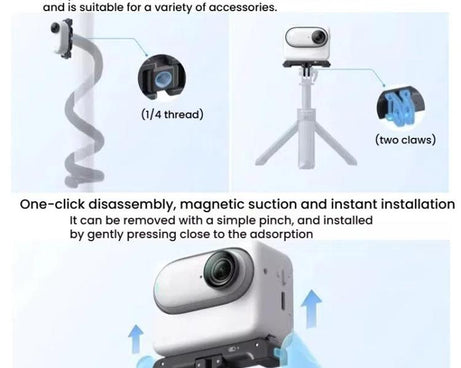 For Insta360 GO 3 / 3S HEPAIL AC-08 Aluminium Alloy Magnetic Quick Release Base