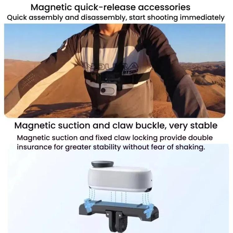 For Insta360 GO 3 / 3S HEPAIL AC-08 Aluminium Alloy Magnetic Quick Release Base