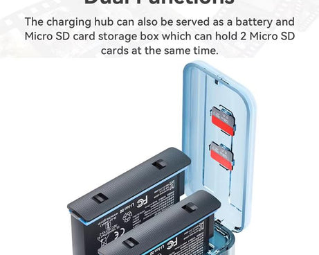 For Insta360 X5 Fast Charger With Digital Display & Dual Charging Case Battery Storage Box