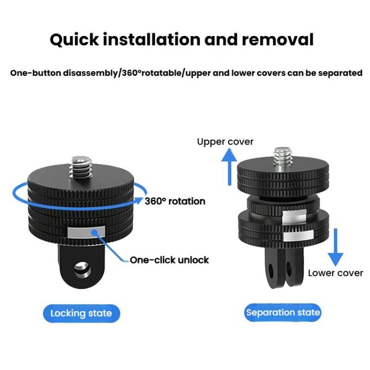 Action Camera Quick Release Adapter Tripod Accessories, TFSM100 1/4 Male To Female, TFSM101 1/4 Female To Female, TFSM102 1/4 Male To 2-page Card Slot, TFSM103 1/4 Female To 2-page Card Slot, TFSM104 1/4 Male To 3-page Card Slot                        ...