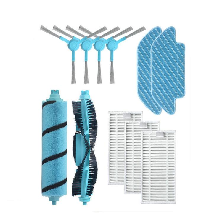 For Conga 4090/5090 Robot Vacuum Replacement Parts, 2pairs Side Brush, Main Brush, Plush Brush, 2pcs Filter, 2pcs Mop Pad