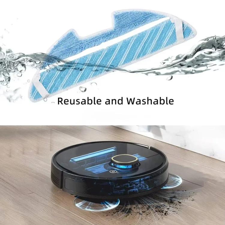 For Conga 1290/1390 Robot Vacuum Replacement Parts, Main Brush, 2pairs Side Brush, 2pcs Filter, 2pcs Mop Pad