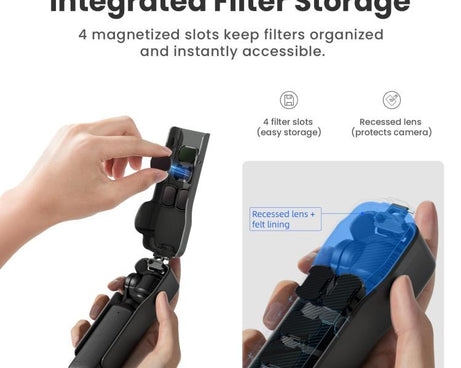 For DJI Osmo Pocket 3 Camera aMagisn Protective Cover Storage Case with 4 Magnetic Filter Slots