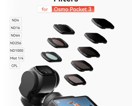 For DJI Osmo Pocket 3 aMagisn Adjustable Magnetic Filter Camera Lens Filters, CPL, ND 1 To 5 Gear, ND 6 To 10 Gear, Mist 1/4, ND4/16/64/256, ND1000