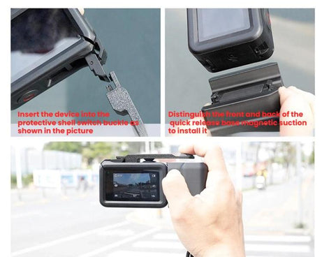 Street Vlogging Handle For DJI Osmo Action 5 Pro / Action 4 / Action 3 Magnetic Grip