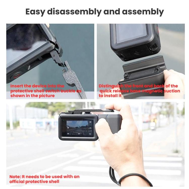 Street Vlogging Handle For DJI Osmo Action 5 Pro / Action 4 / Action 3 Magnetic Grip