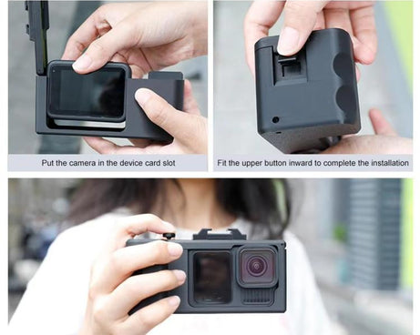 Street Vlogging Handle For GoPro HERO13 Black / 12 Black / 11 Black / 10 Black / 9 Black, For GoPro HERO