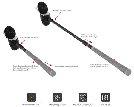 For Meta Quest 3S / 3 / 2 DOBE TY-3881 Handle Golf Club Universal Sports Club Grip, TY-3881