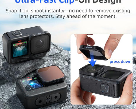aMagisn AP26 Filter For GoPro HERO13 Black / 12 Black / 11 Black / 10 Black / 9 Black / 11Mini Black, UV, CPL, ND8/ND16/ND32/ND64, CPL/ND8/ND16/ND32