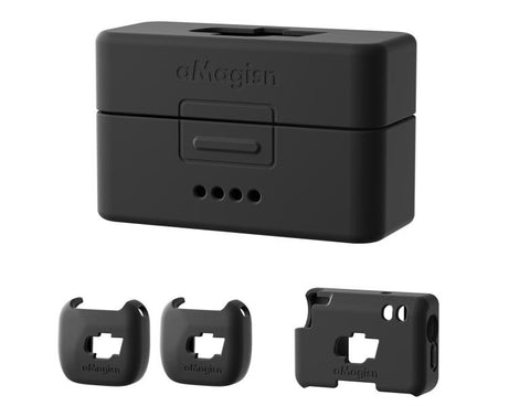 For DJI Mic Mini aMagisn MP01 Silicone Protective Case, 3 In 1 Black, 3 In 1 Gray, 3 In 1 Pink, 3 In 1 Purple, 3 In 1 Blue, 4 In 1 Black, 4 In 1 Gray, 4 In 1 Pink, 4 In 1 Purple, 4 In 1 Blue