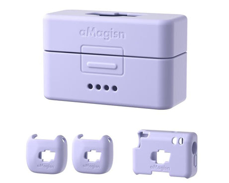 For DJI Mic Mini aMagisn MP01 Silicone Protective Case, 3 In 1 Black, 3 In 1 Gray, 3 In 1 Pink, 3 In 1 Purple, 3 In 1 Blue, 4 In 1 Black, 4 In 1 Gray, 4 In 1 Pink, 4 In 1 Purple, 4 In 1 Blue