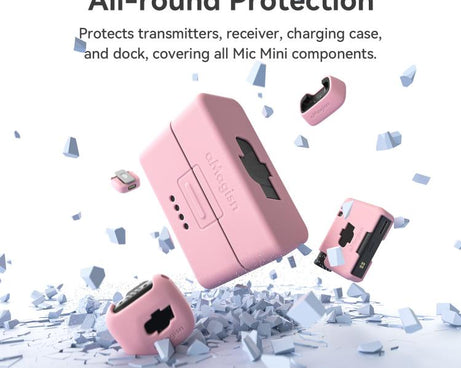 For DJI Mic Mini aMagisn MP01 Silicone Protective Case, 3 In 1 Black, 3 In 1 Gray, 3 In 1 Pink, 3 In 1 Purple, 3 In 1 Blue, 4 In 1 Black, 4 In 1 Gray, 4 In 1 Pink, 4 In 1 Purple, 4 In 1 Blue