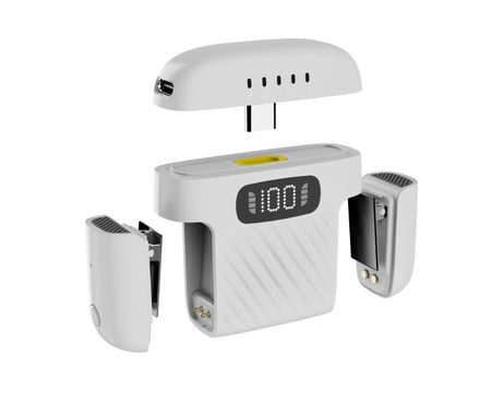 One To Two Mini Wireless Collar-clip Noise-cancelling Microphone With Charging Case