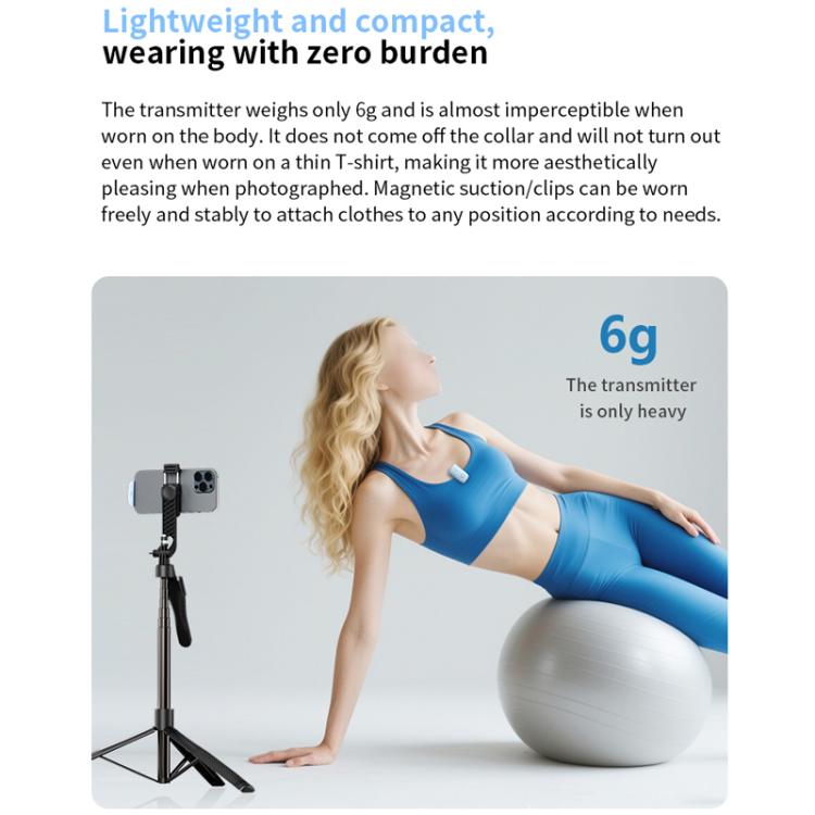 One To Two Mini Wireless Collar-clip Noise-cancelling Microphone With Charging Case