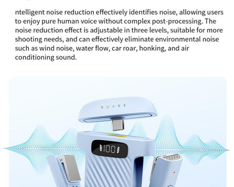 One To Two Mini Wireless Collar-clip Noise-cancelling Microphone With Charging Case