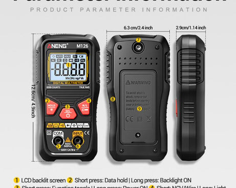 ANENG Anti-burn Electrical Digital Display Fully Automatic Digital Multimeter, M126