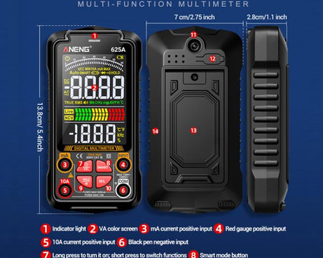 ANENG Intelligent Digital Maintenance Electrician Charging Multimeter, 625A
