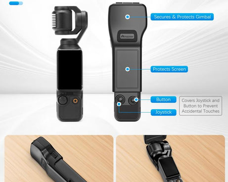 For DJI Osmo Pocket 3 Amazear Protective Case All-in-One Anti-Scratch Cover with Built-in Filter Slot