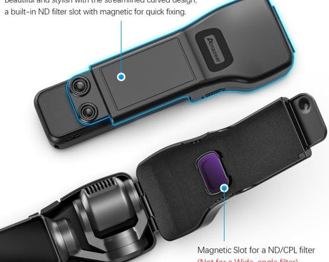 For DJI Osmo Pocket 3 Amazear Protective Case All-in-One Anti-Scratch Cover with Built-in Filter Slot