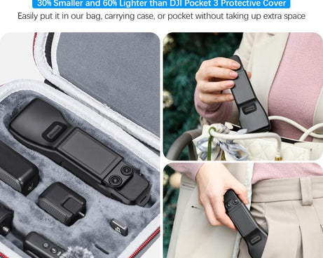 For DJI Osmo Pocket 3 Amazear Protective Case All-in-One Anti-Scratch Cover with Built-in Filter Slot