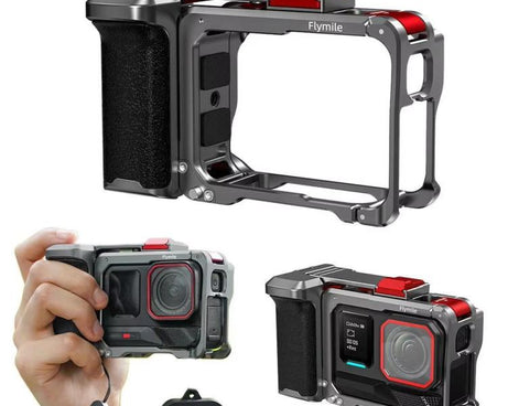 For Insta360 Ace Pro 2 / Ace Pro Flymile Xplorer Grip Kit Street Photography Handle Metal Cage Case, Xplorer Grip