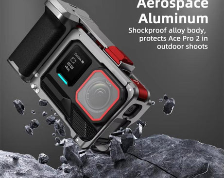 For Insta360 Ace Pro 2 / Ace Pro Flymile Xplorer Grip Kit Street Photography Handle Metal Cage Case, Xplorer Grip