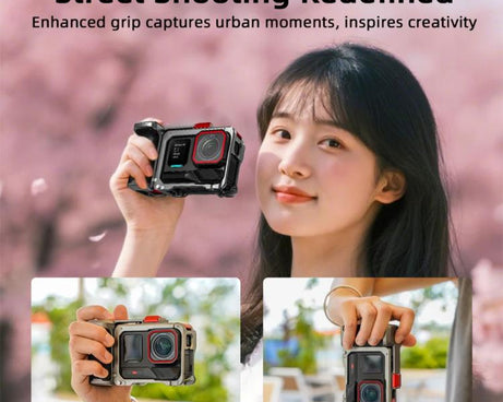 For Insta360 Ace Pro 2 / Ace Pro Flymile Xplorer Grip Kit Street Photography Handle Metal Cage Case, Xplorer Grip