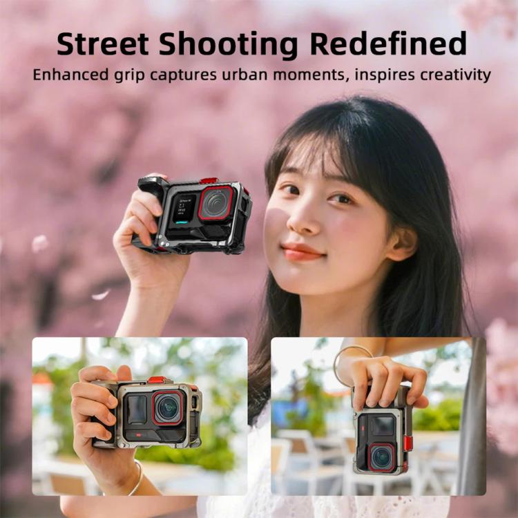 For Insta360 Ace Pro 2 / Ace Pro Flymile Xplorer Grip Kit Street Photography Handle Metal Cage Case, Xplorer Grip