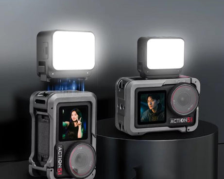 For DJI Action 5 Pro/ Action 4 Flymile 20 LEDs Magnetic Fill Light Rechargeable Video Light 3000K/4440K/8700K Adjustable