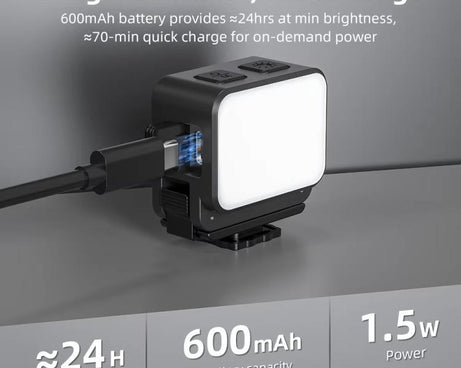 For DJI Action 5 Pro/ Action 4 Flymile 20 LEDs Magnetic Fill Light Rechargeable Video Light 3000K/4440K/8700K Adjustable