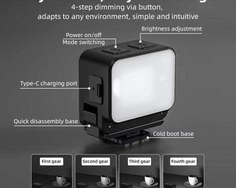 For DJI Action 5 Pro/ Action 4 Flymile 20 LEDs Magnetic Fill Light Rechargeable Video Light 3000K/4440K/8700K Adjustable