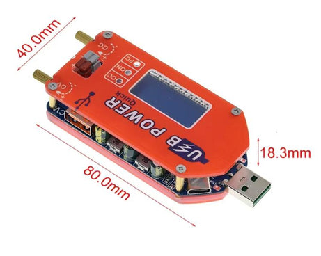 USB 15W Adjustable Power Supply Module LCD Display Mobile Boost Cable, DP3A