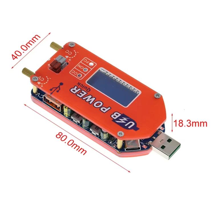 USB 15W Adjustable Power Supply Module LCD Display Mobile Boost Cable, DP3A