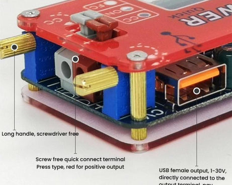 USB 15W Adjustable Power Supply Module LCD Display Mobile Boost Cable, DP3A