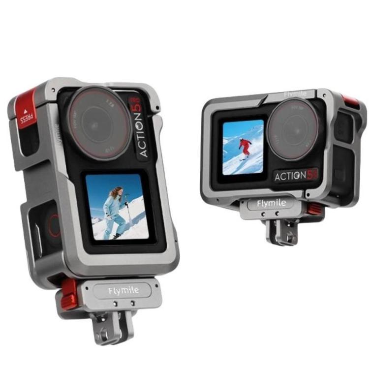 For DJI Action 5 Pro/Action 4/Action 3 Flymile Aluminum Alloy Camera Cage Protective Metal Frame