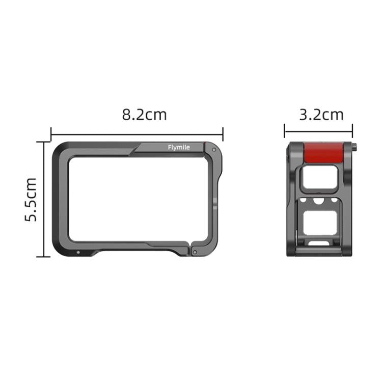 For DJI Action 5 Pro/Action 4/Action 3 Flymile Aluminum Alloy Camera Cage Protective Metal Frame