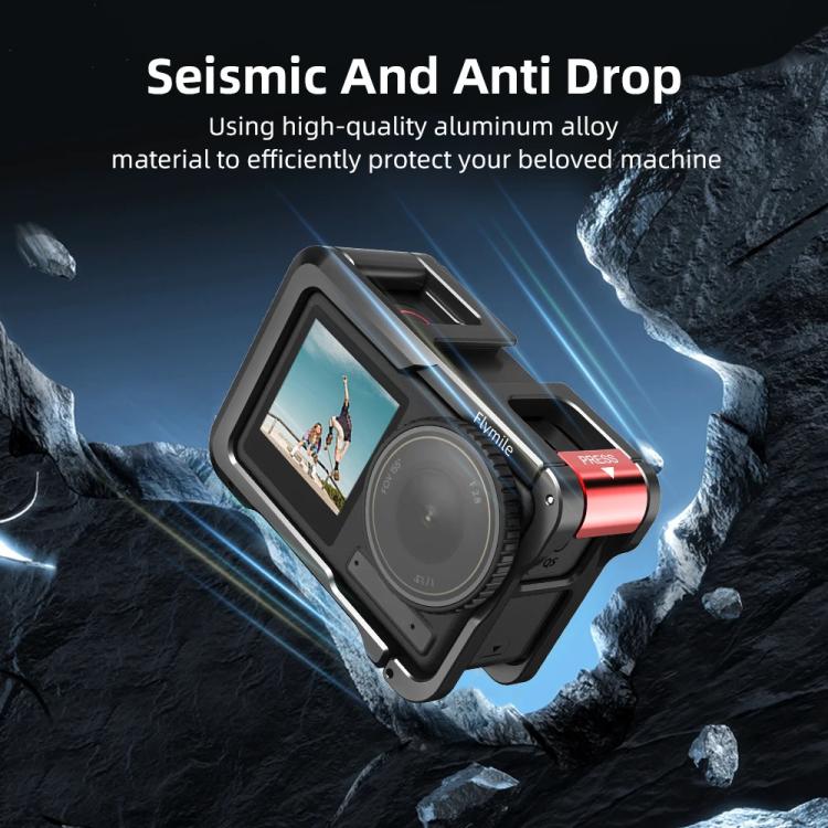 For DJI Action 5 Pro/Action 4/Action 3 Flymile Aluminum Alloy Camera Cage Protective Metal Frame