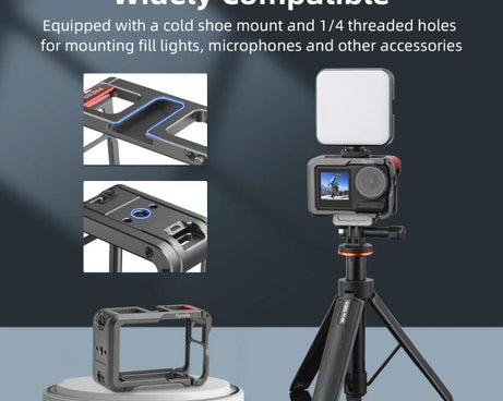 For DJI Action 5 Pro/Action 4/Action 3 Flymile Aluminum Alloy Camera Cage Protective Metal Frame