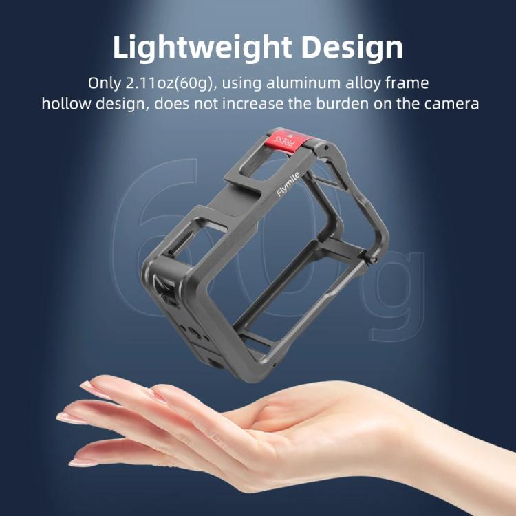 For DJI Action 5 Pro/Action 4/Action 3 Flymile Aluminum Alloy Camera Cage Protective Metal Frame