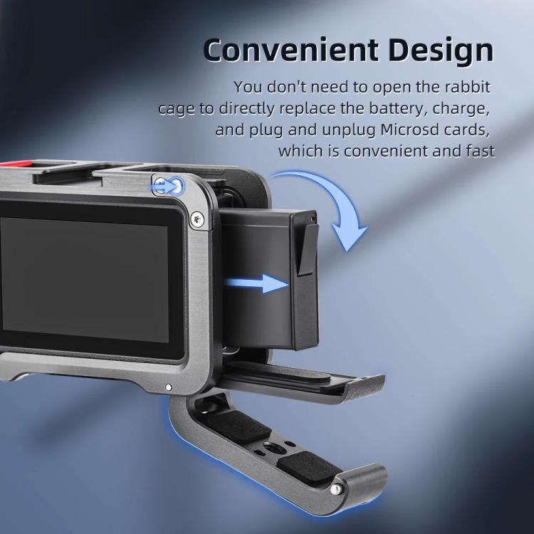 For DJI Action 5 Pro/Action 4/Action 3 Flymile Aluminum Alloy Camera Cage Protective Metal Frame