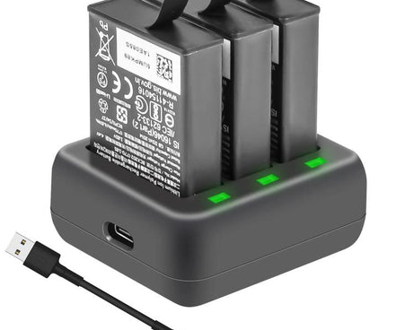 For DJI Osmo Action 4/Action 3 YX 3-Slot Battery Charger Hub Compact Charging Station, 5V 3A Tri-Slot Batteries Charger