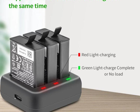 For DJI Osmo Action 4/Action 3 YX 3-Slot Battery Charger Hub Compact Charging Station, 5V 3A Tri-Slot Batteries Charger