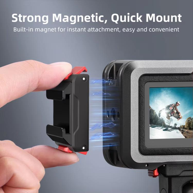 For DJI Osmo Action 5 Pro/Action 4/Action 3 Magnetic Quick Release Adapter with Cold Shoe Mount Base