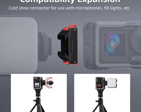 For DJI Osmo Action 5 Pro/Action 4/Action 3 Magnetic Quick Release Adapter with Cold Shoe Mount Base