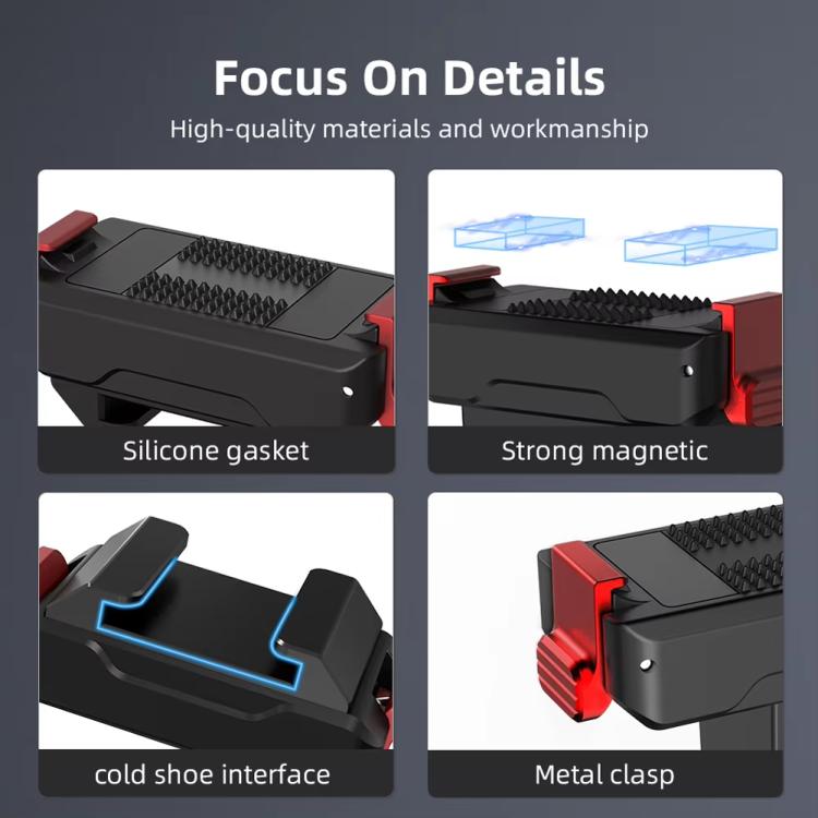 For DJI Osmo Action 5 Pro/Action 4/Action 3 Magnetic Quick Release Adapter with Cold Shoe Mount Base